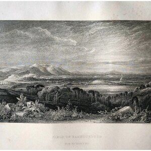 1844 Bannockburn Field Engraving Victorian Scotland Gillie's Hill View DWSS20